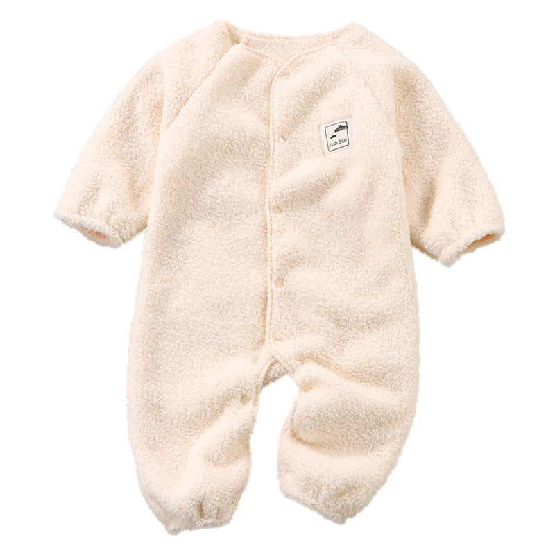 Wholesale Autumn and Winter Children's Lambswool Long-sleeved Jumpsuit